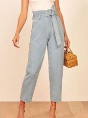 Reformation Cinch Paperbag Straight Leg Jeans- Size 25