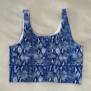 Like New Soulcycle x DYI Blue Snakeskin Elevate Bra Size M