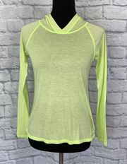 dri fit sheer fitted hoodie neon yellow sz small women