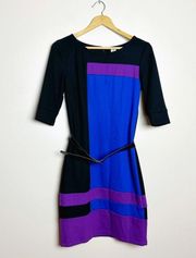 SALE! Belted Colorblock Dress Size 8 EUC