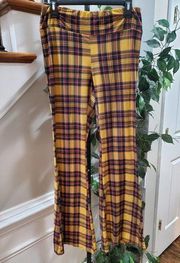 No Boundaries Women Multicolor Plaid Wide Leg Pull On Palazzo Pants Size X-Large