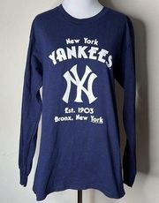 New York Yankees Navy Long Sleeve Logo Tee