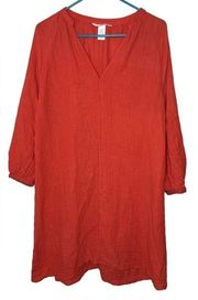 H&M Women’s Coral Orange 100% Cotton Beachwear Resortwear Swim Coverup Size XS