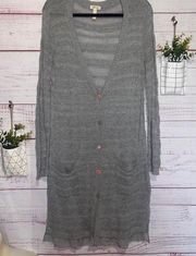 Matilda Jane Gray Stay Cozy Knit Duster Cardigan | Women’s Large