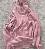 Authentic pink glossier hoodie large