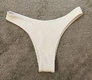 Abercrombie & Fitch Super High Waisted White Cheeky Ribbed Bikini Bottom- Small