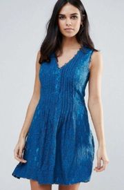 💕ADELYN RAE💕 Blue V-neck Lace Dress Small NWOT