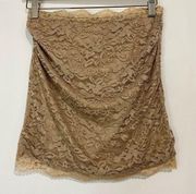 DNA Couture Women’s Strapless Lace Tube Top Tan NWOT