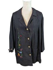 Vintage harve benard by benard holtzman Blouse Shirt Women's 12 Italian Linen