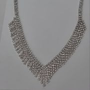 Silver-Tone Rhinestone Necklace