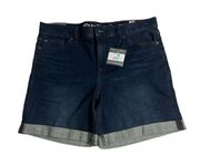 Eddie Bauer Women's Boyfriend Dark Washed  Rolled Hem Shorts Brock Style Sz 4