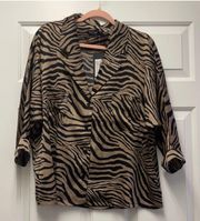 NWT  tiger button up