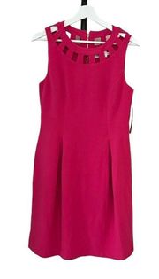 ELIZA J Pink Cut Out Neck Sheath Dress 8 NEW