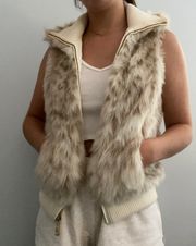 Ivory Faux Fur Zip Vest