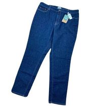 *New LL Bean Classic Fit Skinny Jeans Womens Plus 20MT Dark Wash Rinsed Stretch