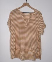 Jane and Delancey Plaid Top Large