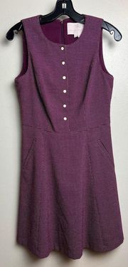 GAL MEETS GLAM Collection Meg Mini Dot Sleeveless Fit & Flare Dress Sz. 4