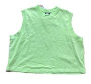 Nike  wash shirt tank neon green retro top Xxl crop NWT made to look worn