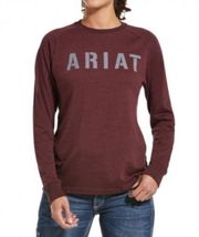 Ariat Rebar Cotton Strong Block T-Shirt size medium work wear long sleeve maroon