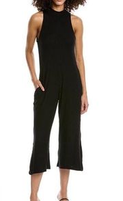 Elan Black Ribbed Sleeveless Jumpsuit Sz L NWT