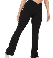 Aerie OFFLINE By  Real Me High Waisted Crossover Flare Black Legging