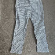 Adrianna Papell Pinstripe Pants White/Dark Gray  Size 6  Office Work Summer