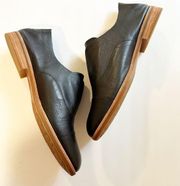 Kork-Ease Black Nottingham Flat Leather Oxford Loafer Shoe