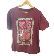 Mauve Floral Butterfly Graphic Band Tee Mauve