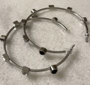 Massini silver tone large hoop earrings