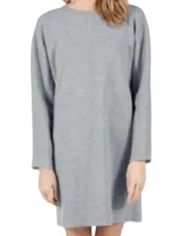Everlane Thick Scuba Knit Sweater Tunic Dress - Heather Gray