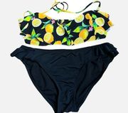 Lemon Halter Bandeau Bikini Juniors Size Large