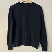 Everlane 100% Organic Cotton Black Pull Over Lightweight Sweater size small