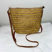 Nanette Lepore Straw Shoulder Crossbody Bag Purse