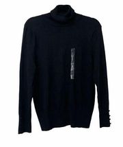 Adyson Parker Black Ribbed Mock Neck Long Sleeve