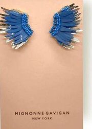 Mignonne Gavigan mini Madeline feather earrings blue