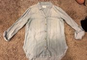 Francesca’s Denim Button Down Shirt 