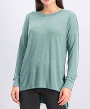 Fortune + Ivy Okena Super Soft Knit Top Long Sleeves Light Blue Green Size S