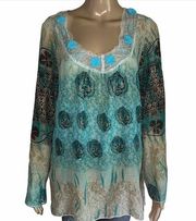 Luna Chix sparkly patterned blouse