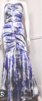 satin watercolor prom dress