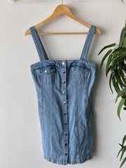 Urban Outfitters BDG Dress Womens Medium Denim Button Up Flavia Summer Boho