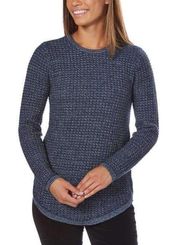 Blue Marled Waffle Knit Sweater