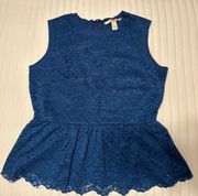 Lace peplum top