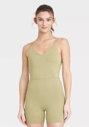 All in Motion Women's Short Bodysuit Workout Olive Green Size S LIKE NEW