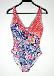 Lilly Pulitzer Sz 4 Jaspen One Piece Swimsuit Coral Spritz