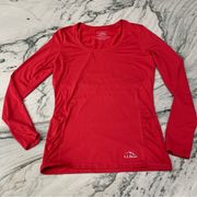 L.L. Bean Red Round Neck Long Sleeve Athletic Top