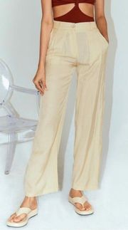 Beige Kacey Lightweight Trouser Pants 4