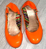 neon Orange Flats Sz 7