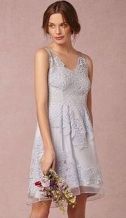 Gray Celestine Silk Lace Sleeveless Cocktail Dress