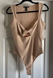 Forever 21 NWOT Tan Cut Out Bodysuit