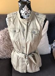 Beige Color Cargo Style Vest Size Small